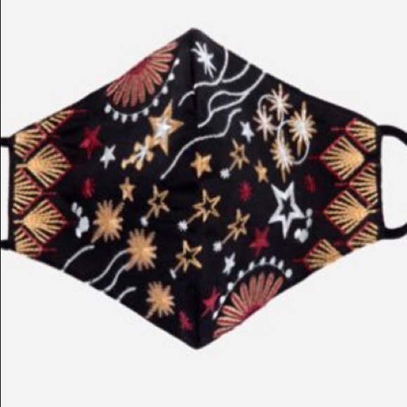 NEW Johnny Was Embroidered Stars Face Mask - Picture 2 of 3